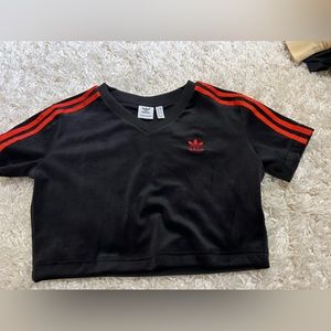 Velour adidas crop top